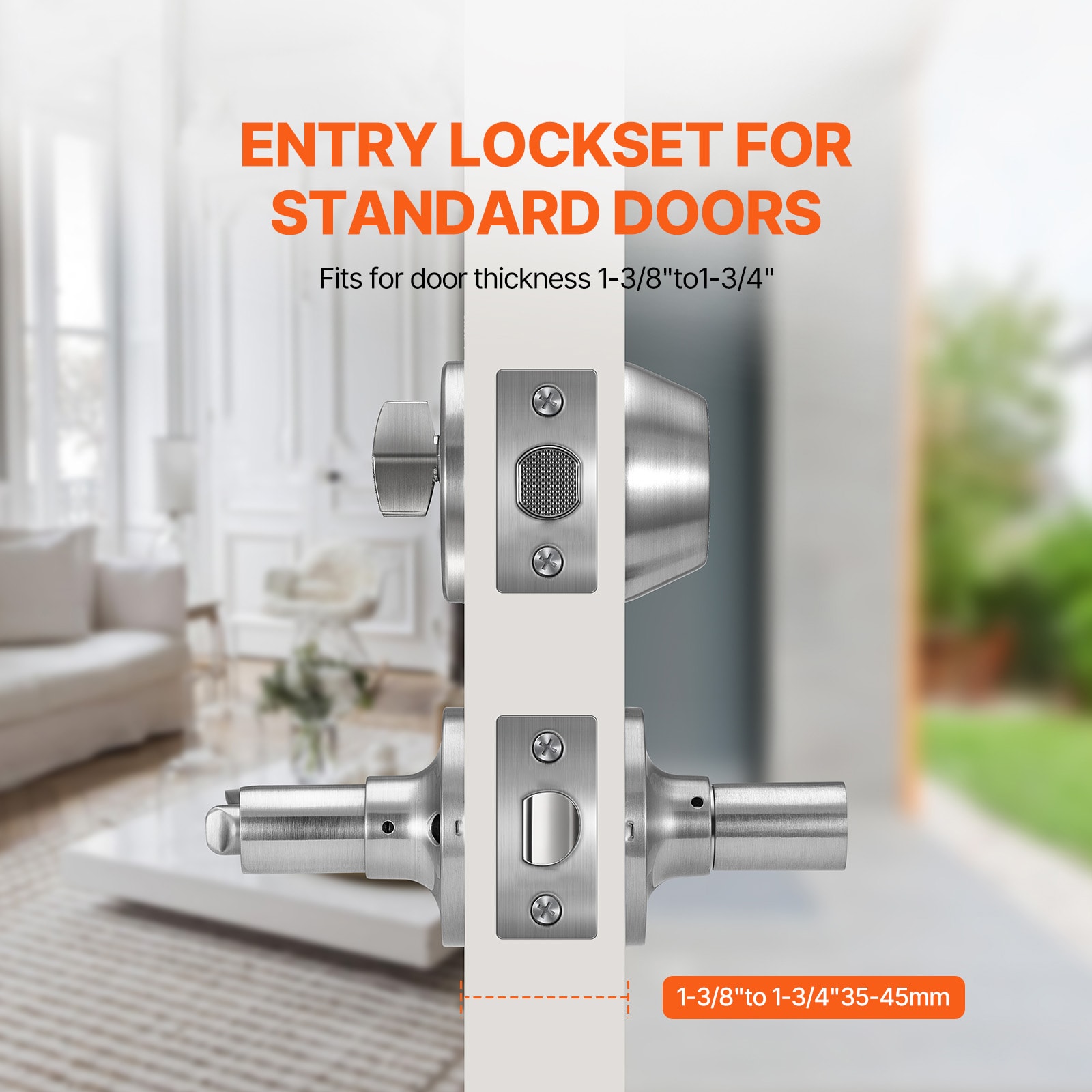 Entry Door Locksets With Deadbolt 5 Pack Keyed Alike Satin Nickel Lever_voghion.com